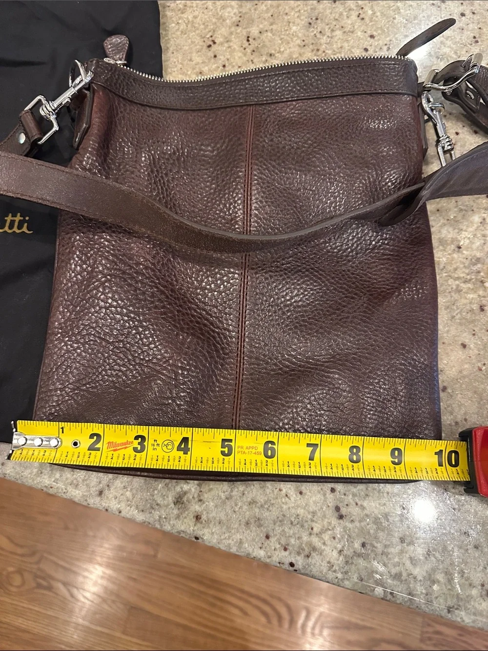 Massimo Dutti cross body shoulder bag - leather - chocolate brown w dust bag NWT